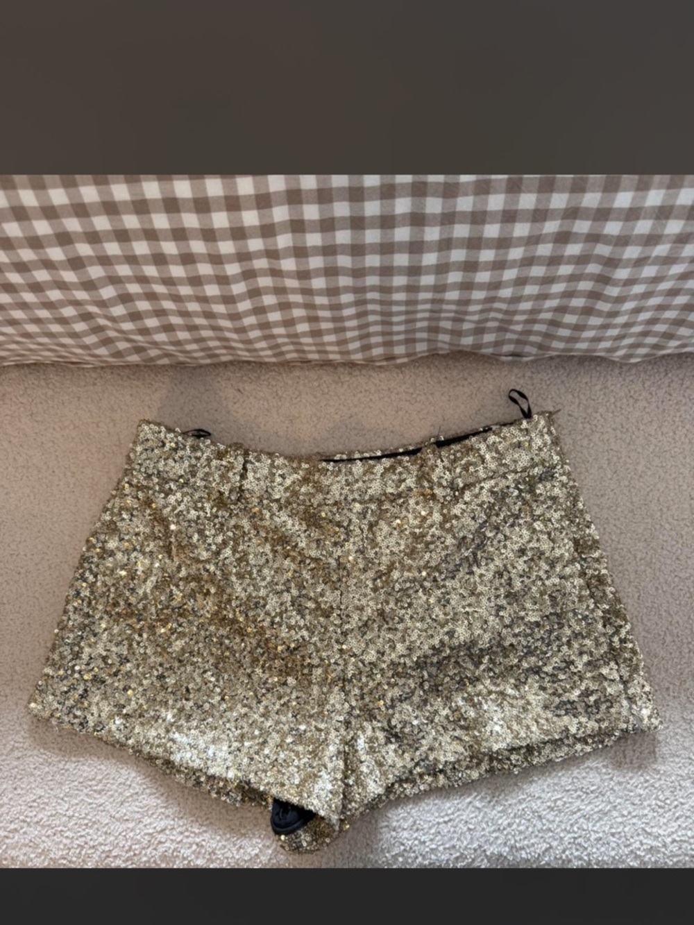Zara Gold Sequin Mini Shorts